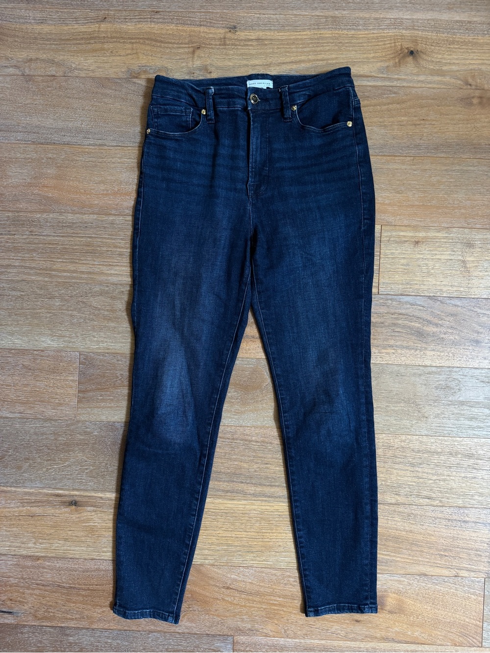 Good American High Rise Skinny Jeans Dark Blue Wash Size 8 / 29